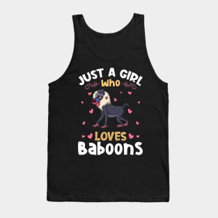 Just a Girl who Loves Baboons Monkey Tank Top